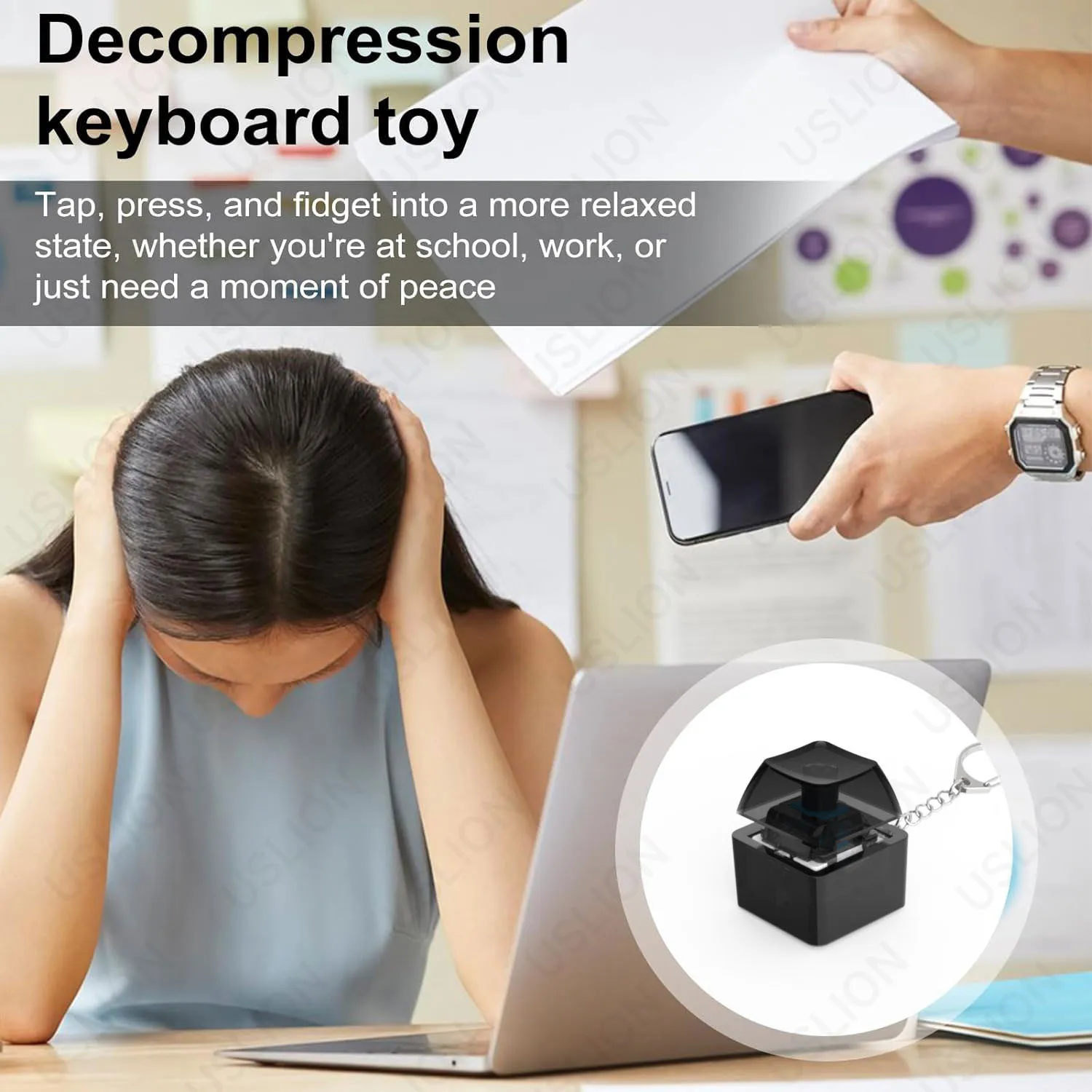 USLION 1/6 مفاتيح أغطية المفاتيح لوحة المفاتيح الميكانيكية كاختبار الإجهاد تململ لعبة مكتب الضغط تهدئة زر Keycap المفاتيح #3