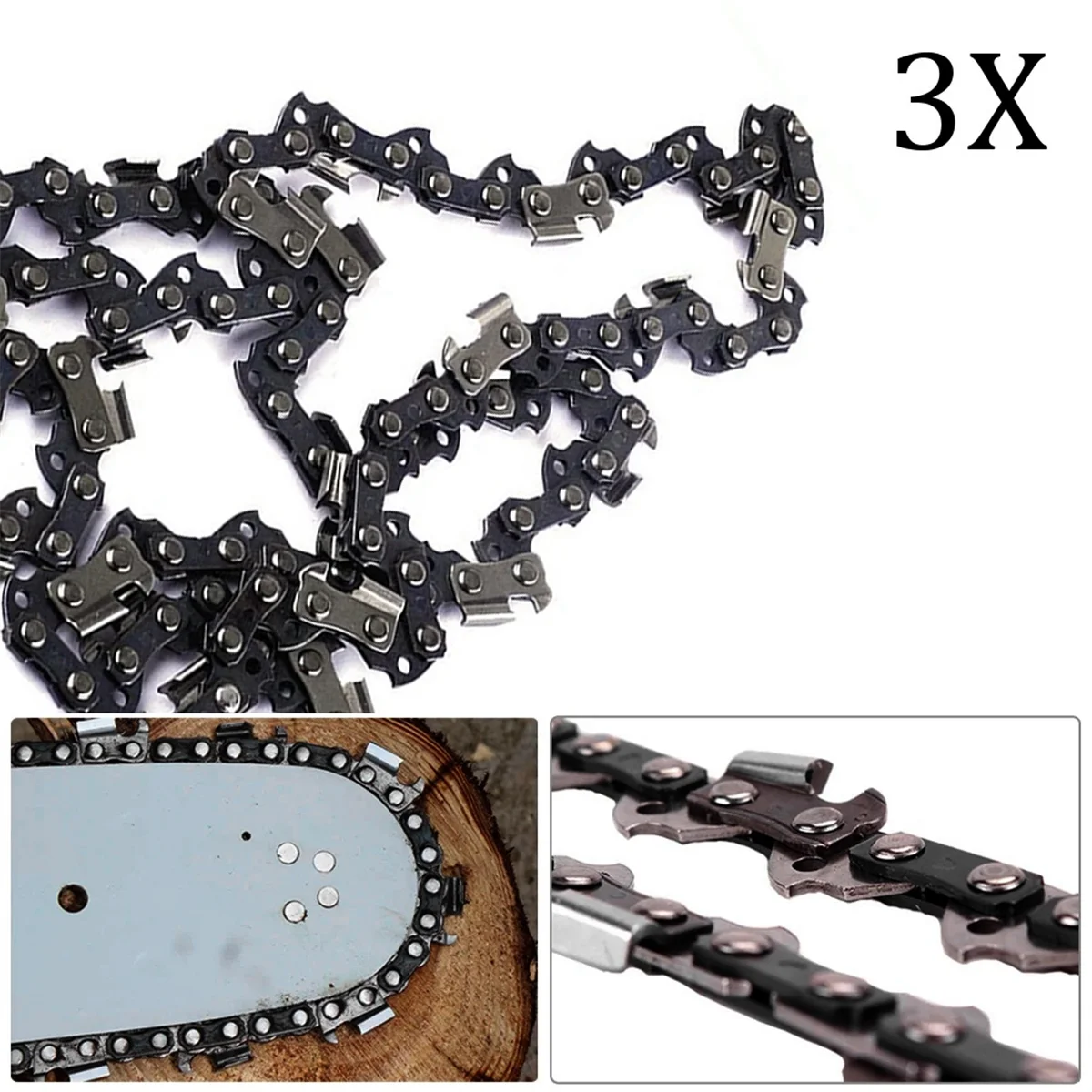 3Pcs 14Inch/35cm Chainsaw Saw Chain 1.3MM 3/8 0.050In 52 for HUSQVARNA 135,235,236 Replacement Garden Power Tool Parts