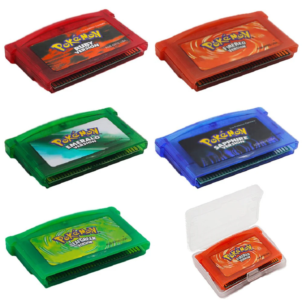∞ Pokemon Game Card GBA Series 32-bit Video Game Cartridge Console Card Emerald FireRed LeafGreen Ruby Sapphire Multi-language