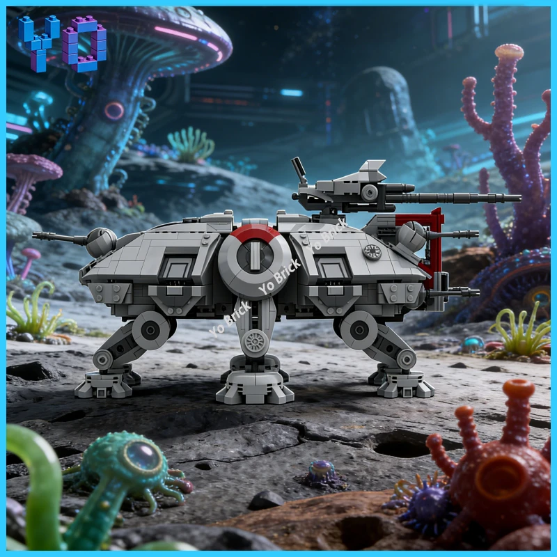 

Sci-Fi Multi-Legged Walker MOC Building Blocks, Heavy Armored Combat Vehicle Model Kit for Building Enthusiasts Showcase