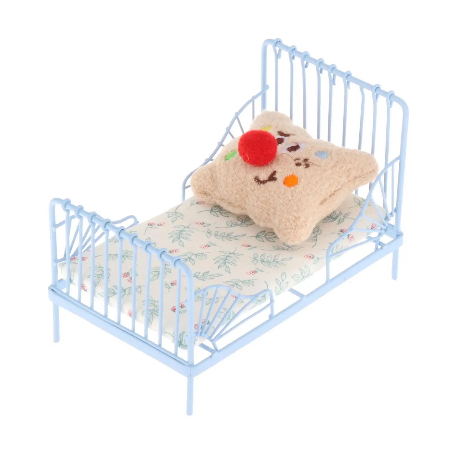1:12 poppenhuis miniatuur bed poppenhuis meubilair bloemtak delicaat poppenhuis miniatuur poppenhuis bed voor kinderkamer