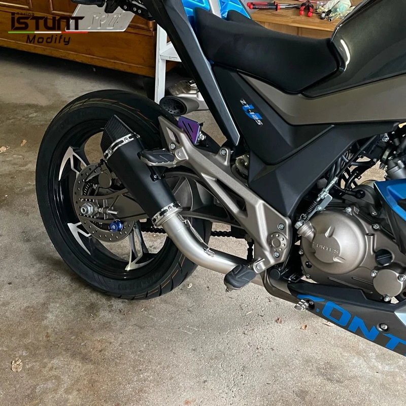 For Zontes ZT125 U1 G1 Z1 Z2 2021 2022 Motorcycle Exhaust Escape Moto Full System Modified Front Link Pipe 51mm