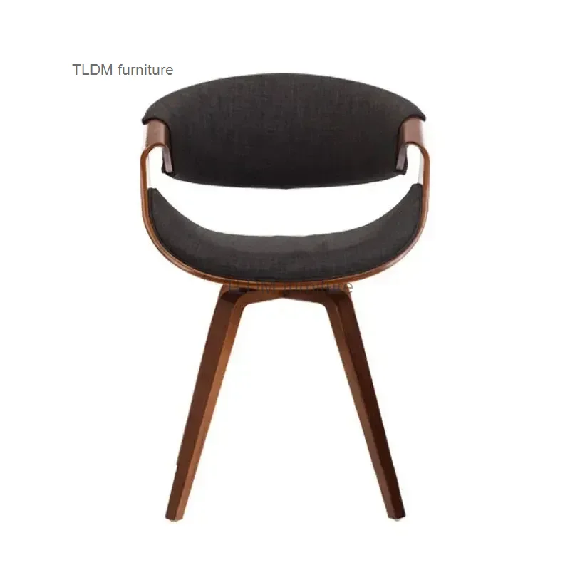 Nordic Dining Chair Kitchen Furniture Simple Dining Chairs Solid Wood Luxury Chair Leather Balcony Leisure Writing Chair