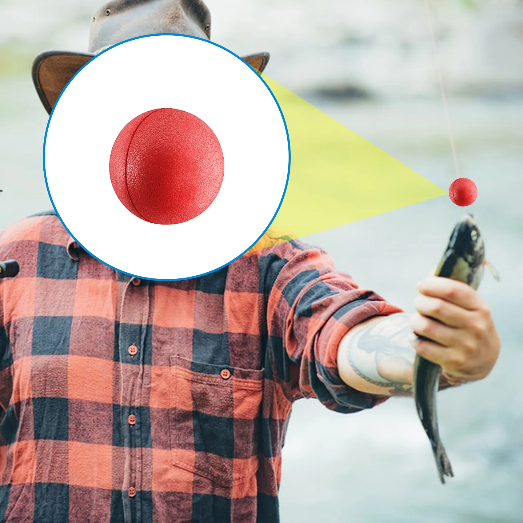 Aventik 12ps عوامة متينة وخفيفة الوزن مشقوقة عالية الوضوح عوامة صيد مستديرة للمياه العذبة والمياه المالحة