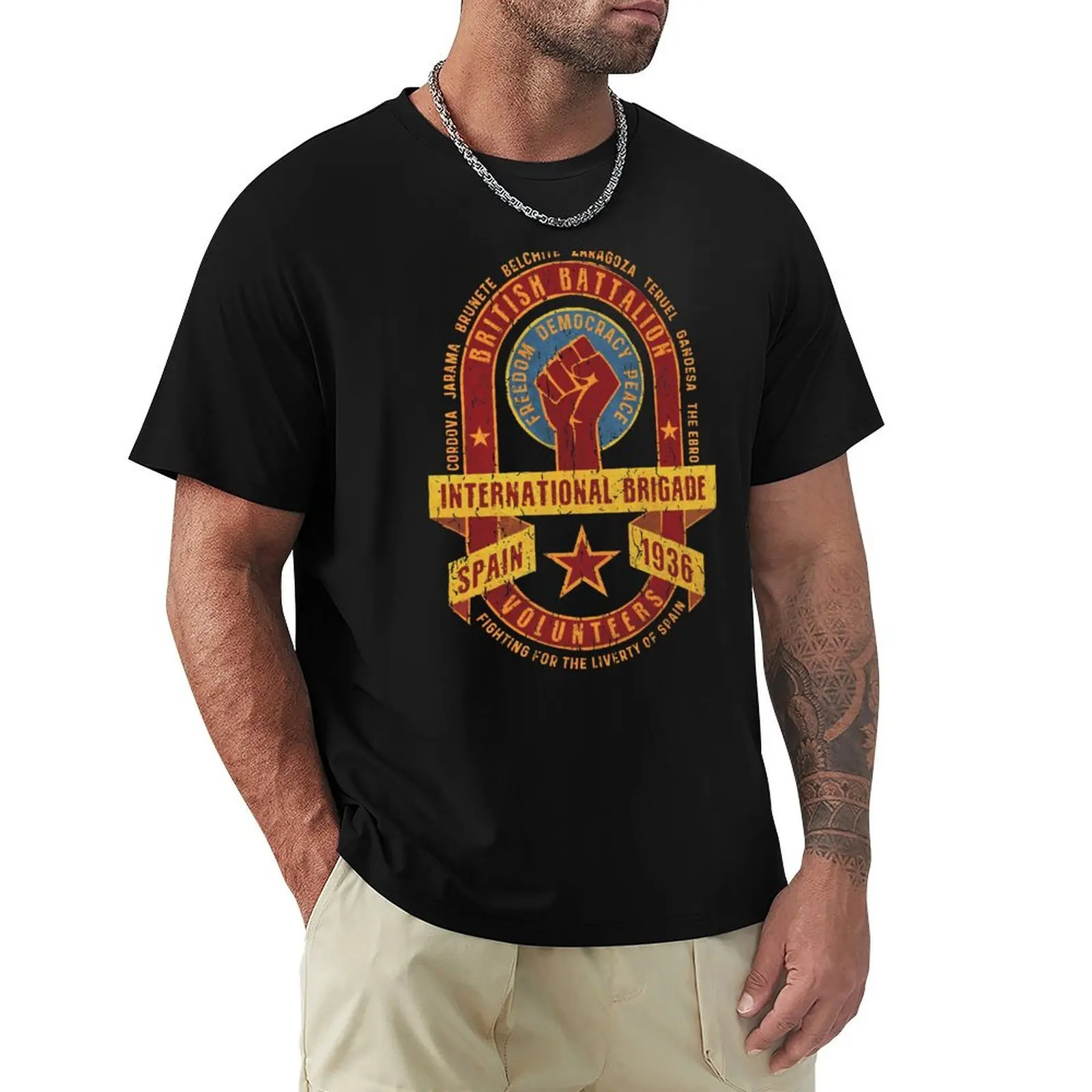 International Brigade - British Battalion T-Shirt Casual Work Wear T-Shirt