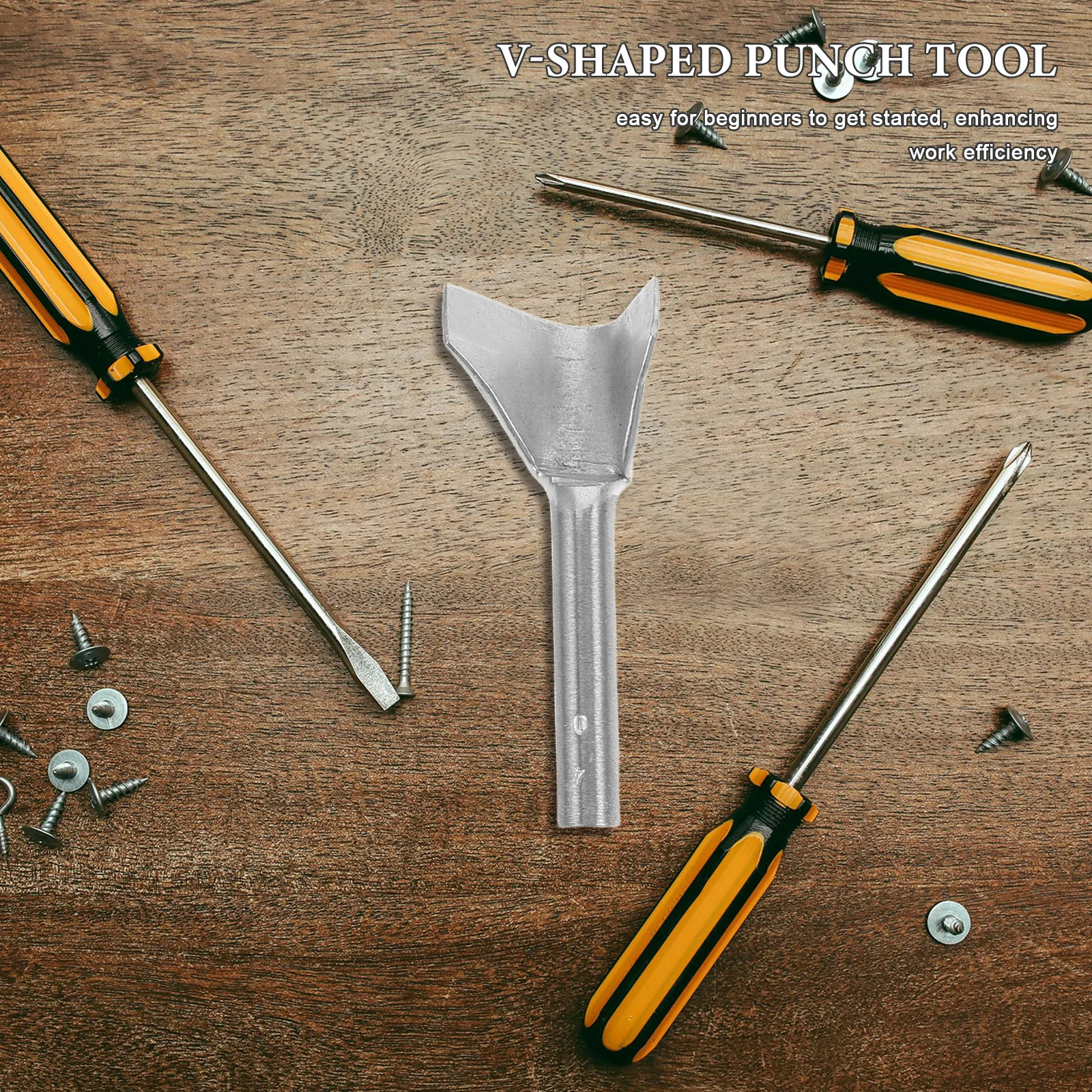 1Set V-Shaped Punch Tools Precision Belt Edge Cutting DIY Leatherworking 10-40mm Hole Puncher Craft Kit