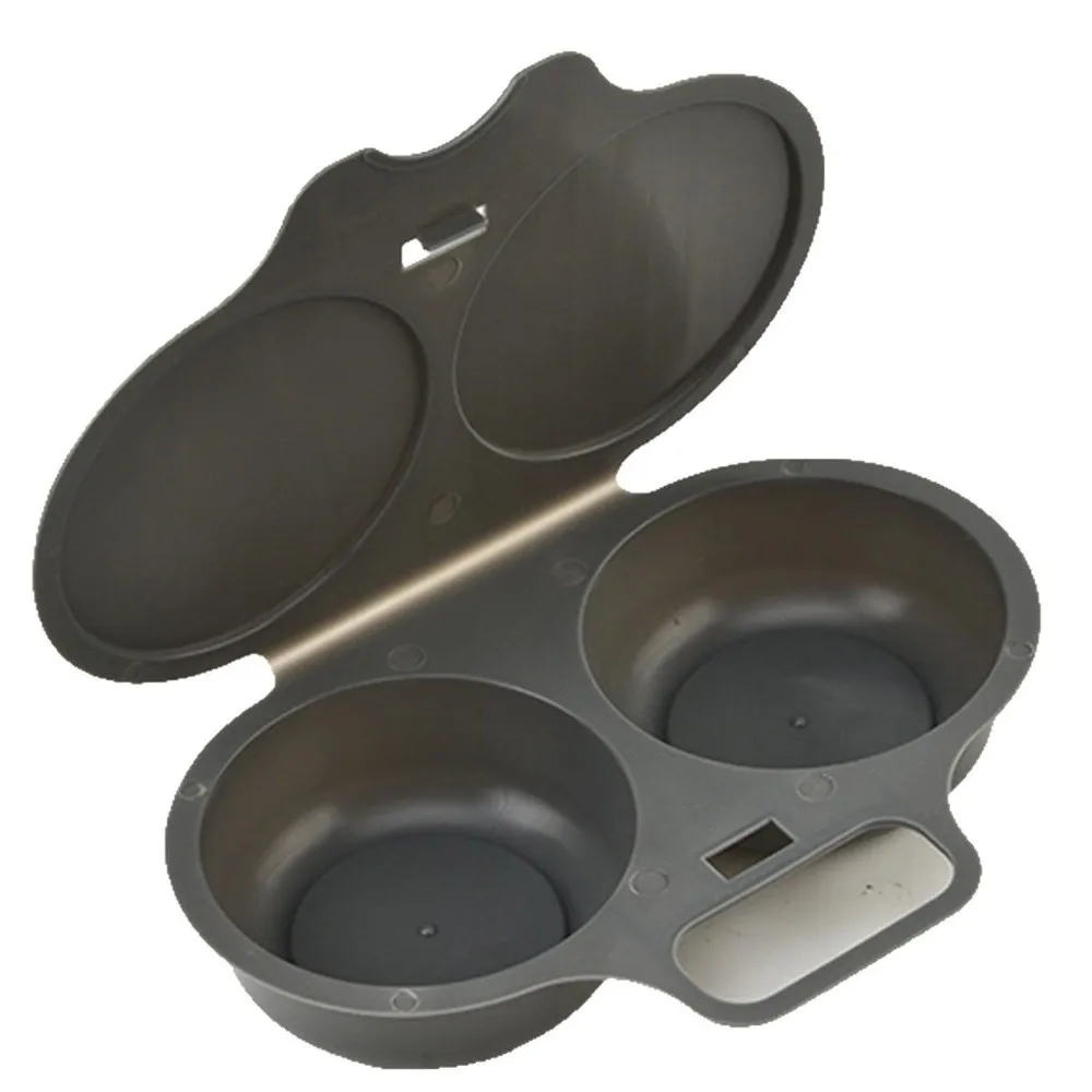 Food Grades Plastic Microwave Egg Cooker Non-Stick with Lid Egg Fryer Double Cup Heat Resistant Steamed Egg Box Kitchen Gadgets