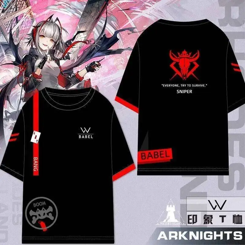 

Anime Game 2025 Arknights Cos Operator Exusiai W Etc. Unisex Half-Sleeved Painful Clothes Hanaori Short Sleeves Shorts Present