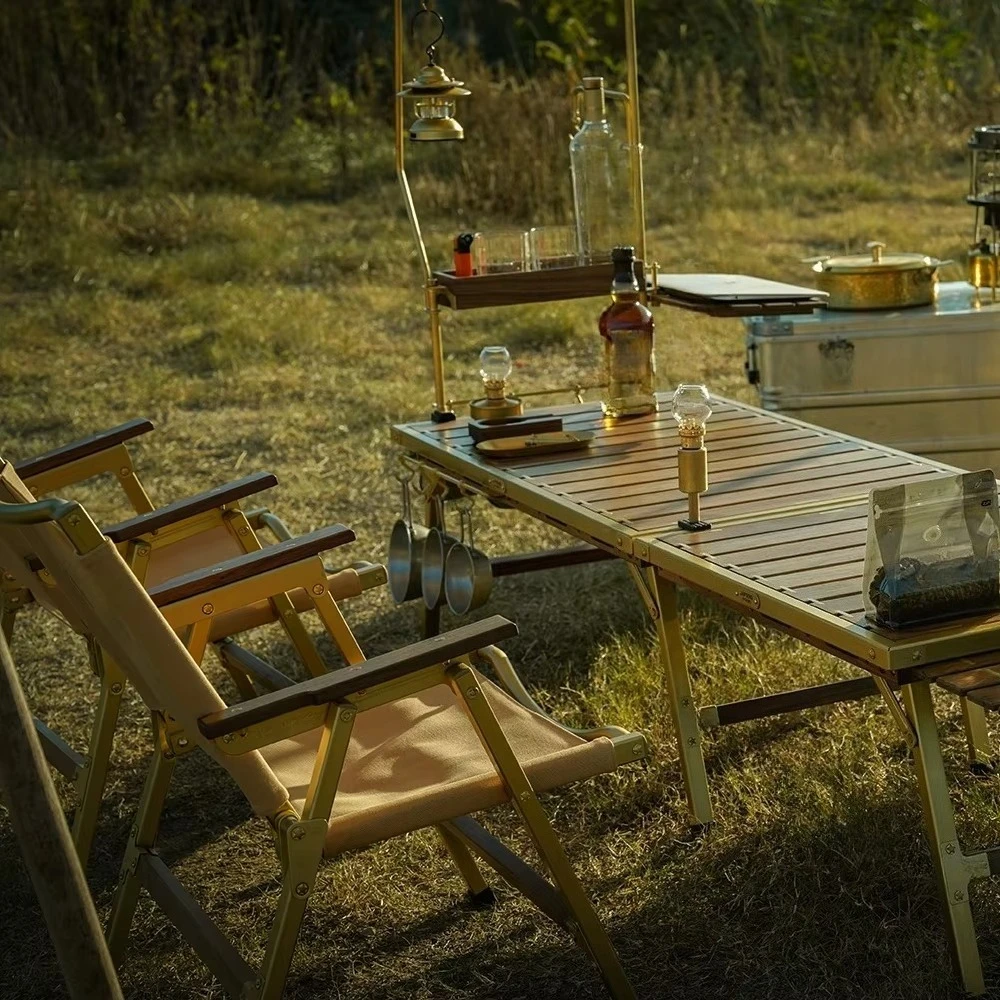 

JF-OTZ2005 Square Foldable Camping Table Chair Set for Outdoor/Indoor Use Courtyard & Villa Leisure Facilities