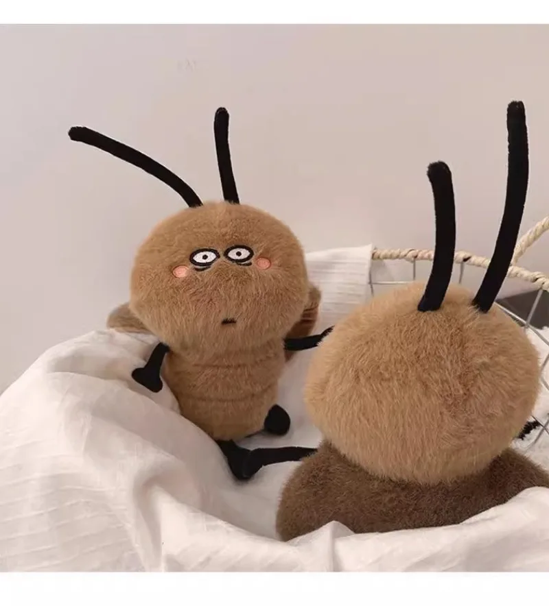 15cm Cute Ugly Cockroach Plush Toy  Kawaii Soft Stuffed Animal Funny Realistic Insect Prank Doll for Kids Adults Birthday Gift