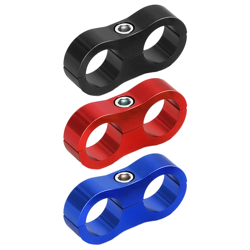 1pc AN4 AN6 AN8 AN10 Hose Line Clamp T-6 Aluminum Line Separator Separator Divider Clamp Universal Black/ Blue/ Red