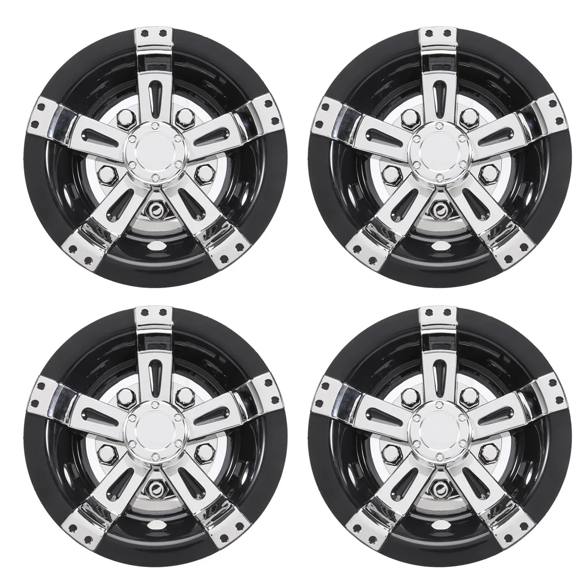 4Pcs 8Inch Golf Cart Wheel Cover, 5 Spoke Design Hub Cap for Golf Carts for Club Car, ,