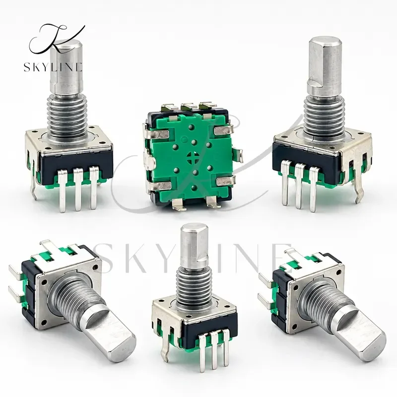 2Pcs EC12 Encoder With Push Switch 24 Positions 24 Pulses With 17mm Threaded