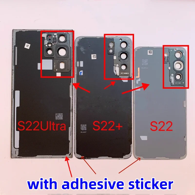 Back Glass battery cover case for Samsung Galaxy S22 S22+ S22Ultra SM-S9080 S9010 S906U1 Housing Back Cover Repair Parts Door