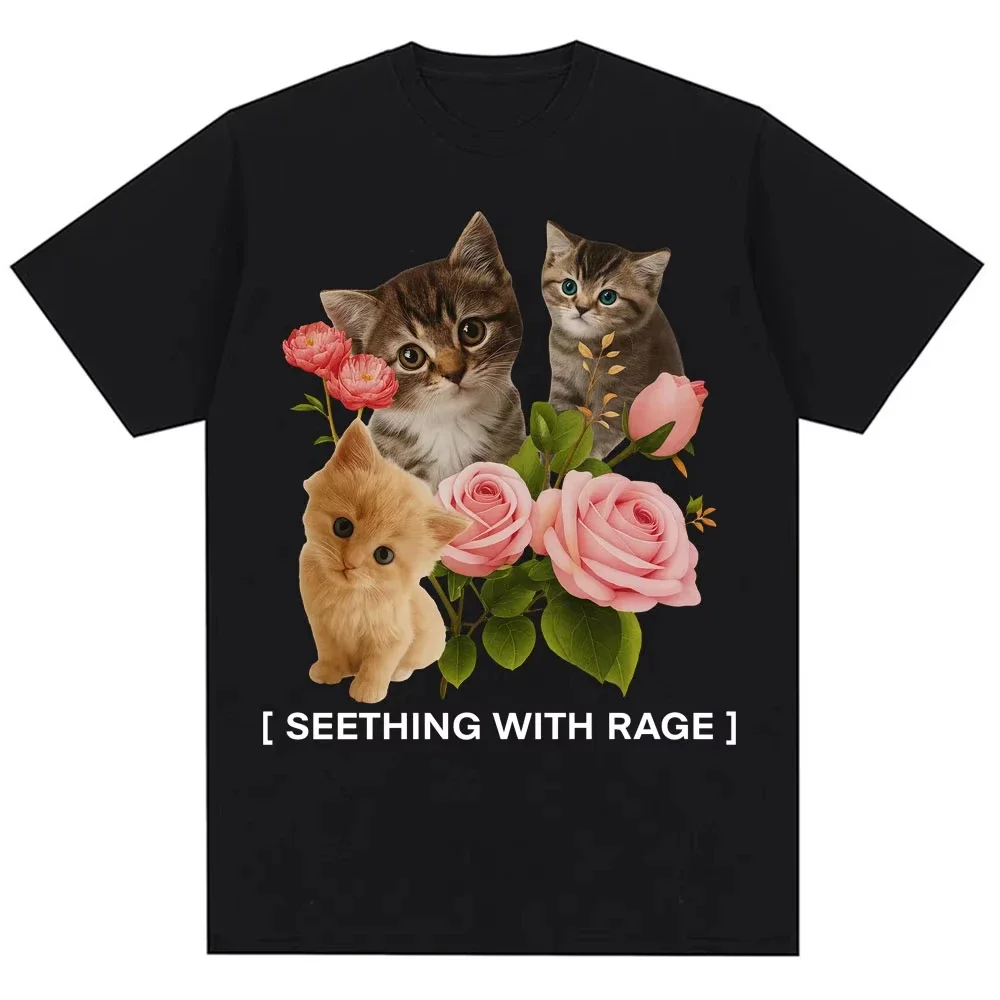 

Fuuny Kittler Hilarious Cat Meme Printing T Shirts Women Cute Fashion Round Neck Breathable T Shirt Streetwear Casual Clothing