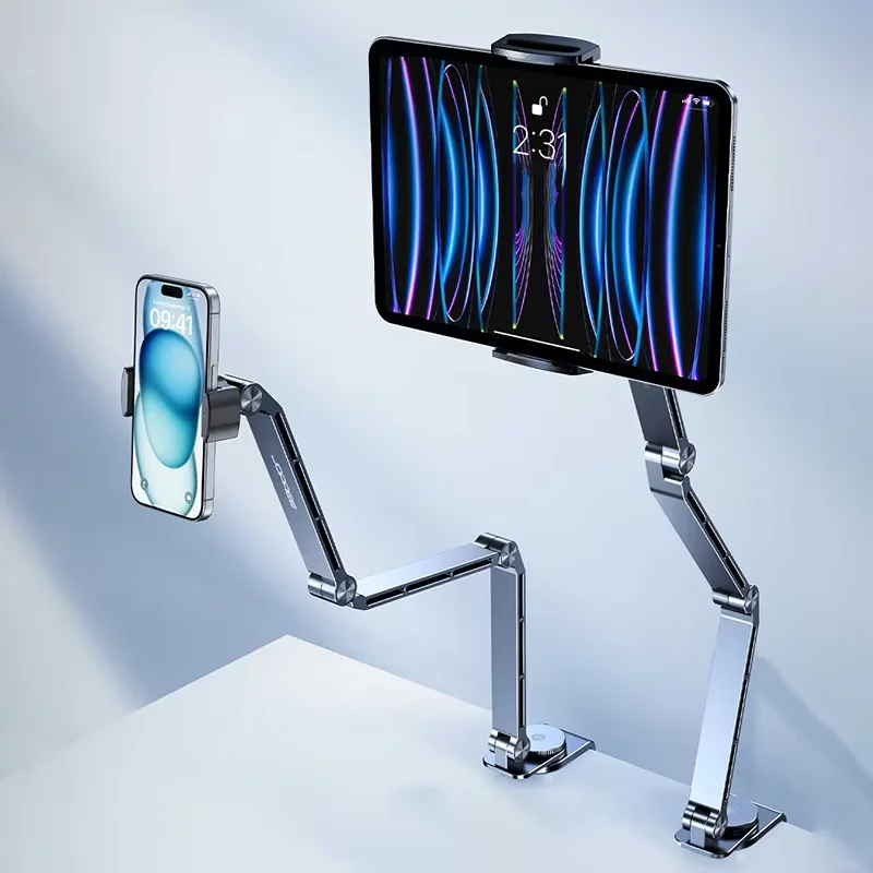 Tablet Stand Desktop Support Stand Phone Holder 360° Rotating Folding Aluminum Alloy Office Fixing Magnetic Bracket