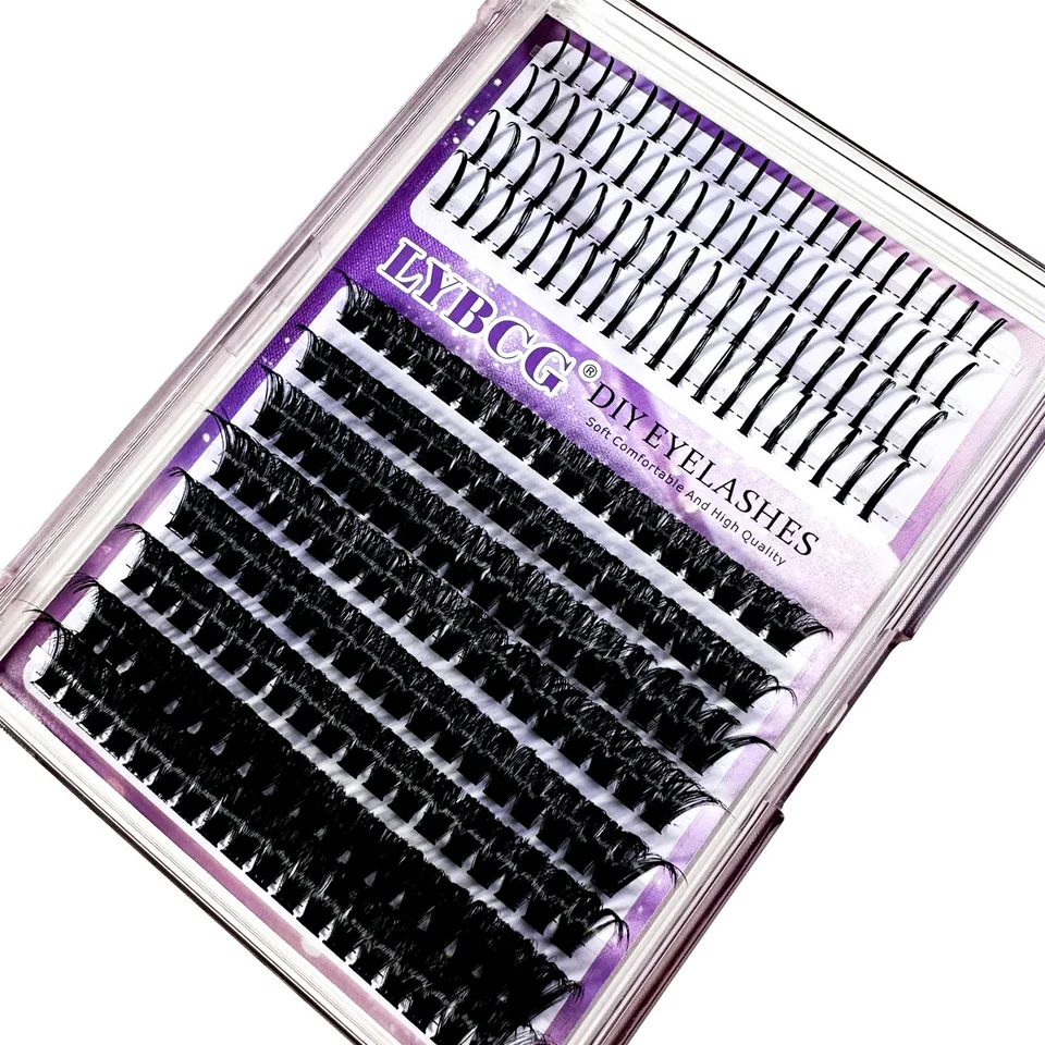 Racimos de pestañas 100D, pestañas puntiagudas, racimos voluminosos, individuales, DIY, extensión puntiaguda, mega racimos 5