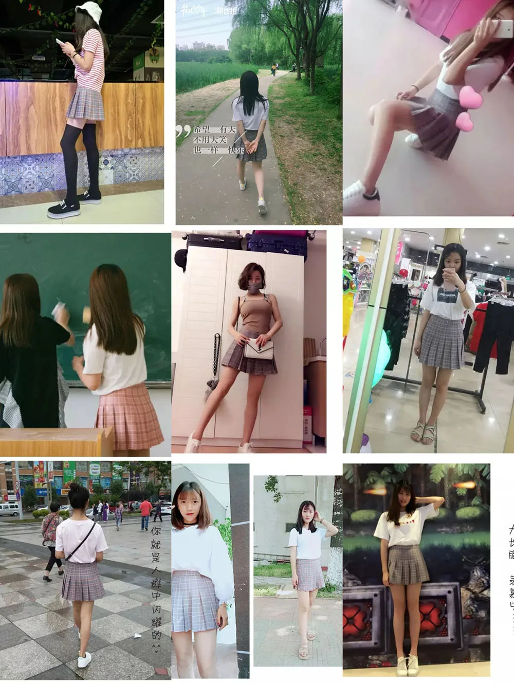 Pleated Skirt Female Student Korean Style Spring Summer Y2k New High Waist Slimming College Style A- Line Pink Plaid Skirt Women