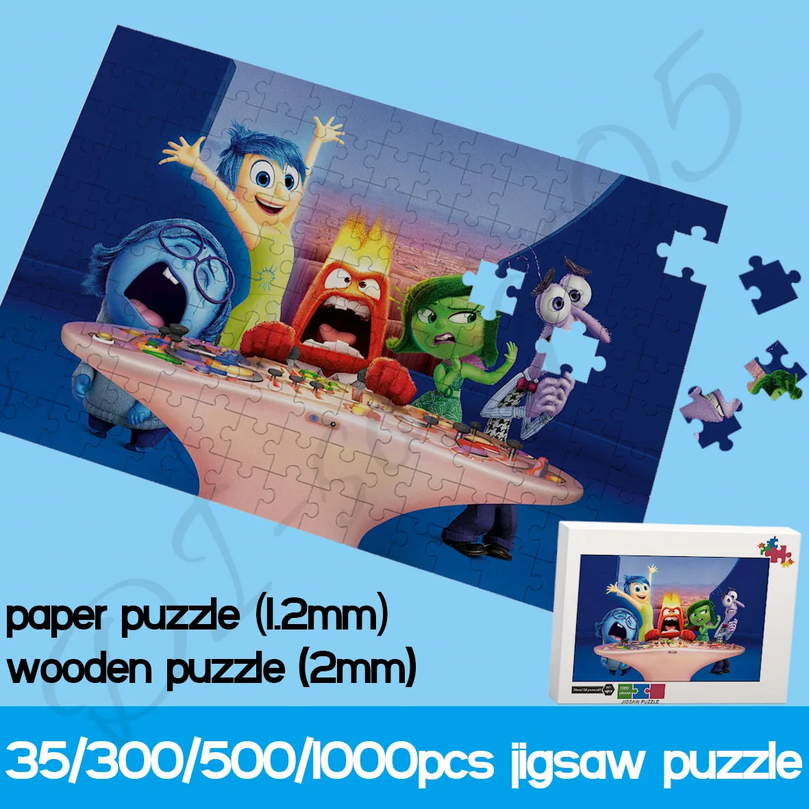 

Disney 3D Animated Movie Jigsaw Puzzles for Kids Inside Out 35/300/500/1000 Piece Paper and Wooden Puzzles Toys and Hobbies