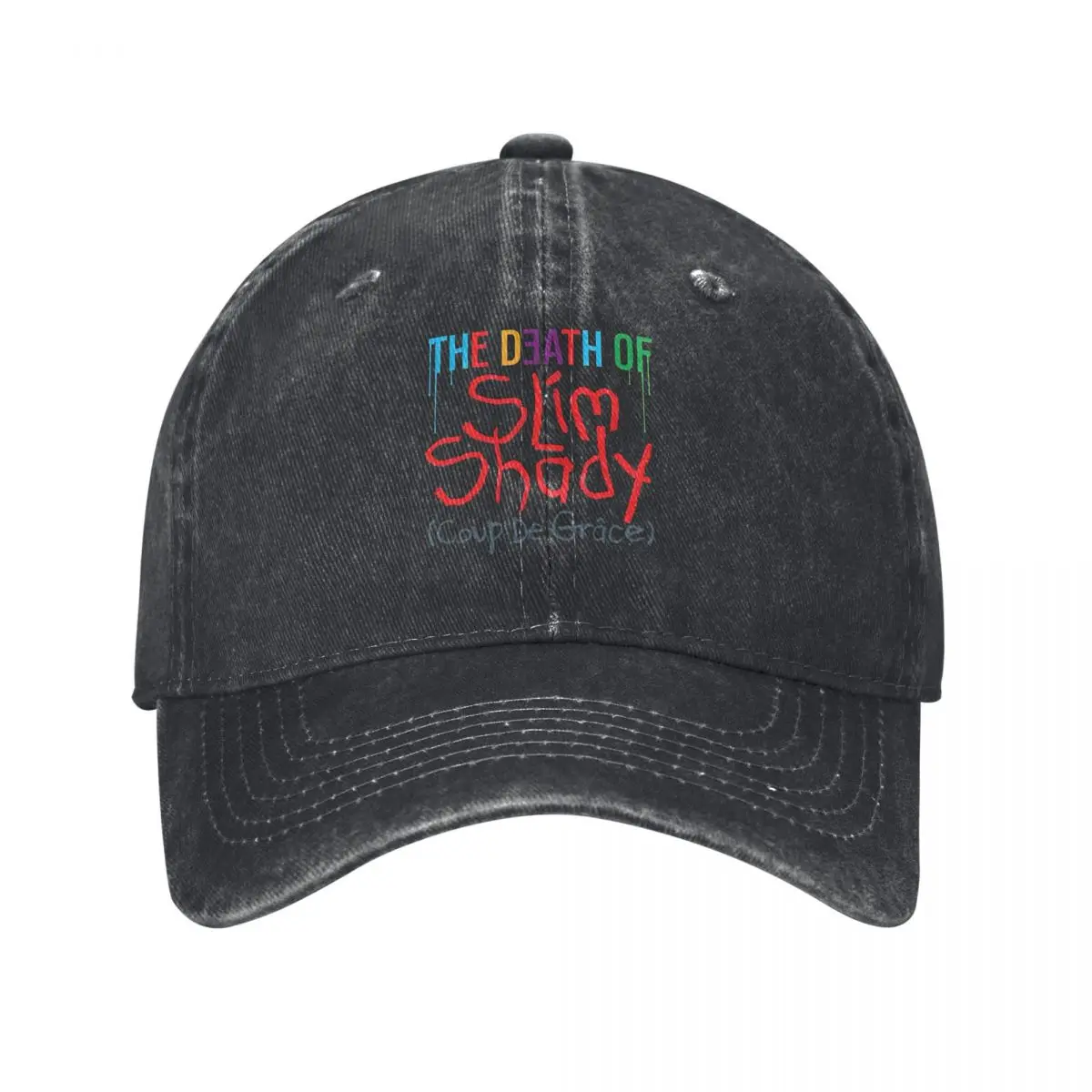 Eminem Tobey Print The Death Of Slim Shady Tee Commemorative Gift Denim Baseball Cap Trucker Hat Summer Female Male Snapback Cap