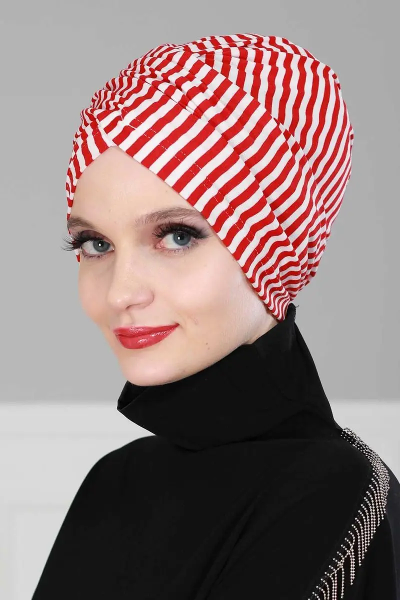 osso hijab listrado vermelho