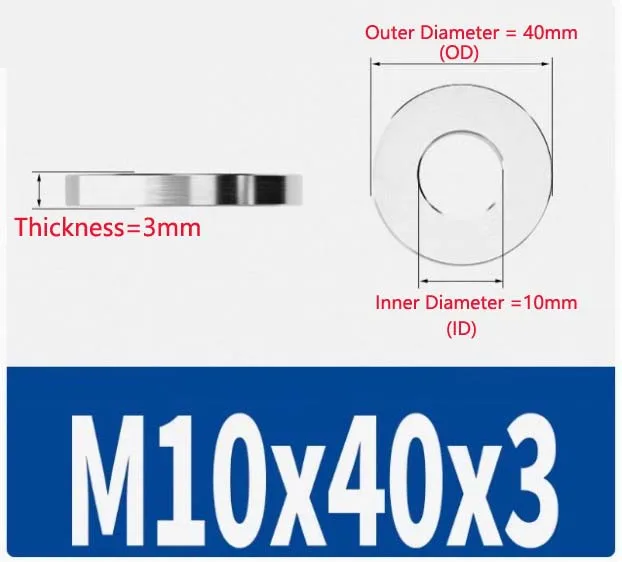 304 Stainless Steel High-End Heavy-Duty Extra-Large & Extra-Thick Flat Washer Gasket Flat Washers Smooth Washer Thick 3mm ~8mm