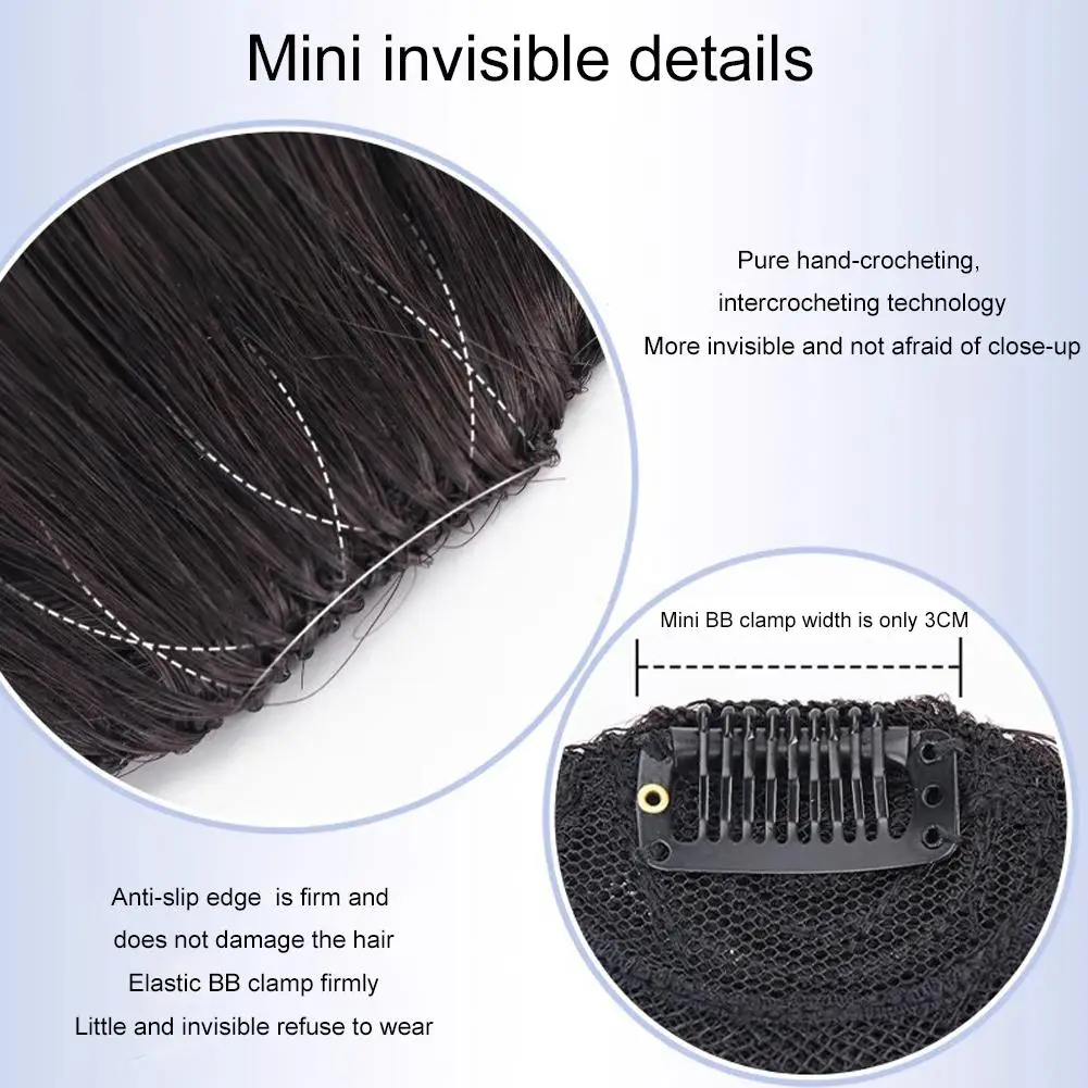 Heat Resistant Fiber Bangs Synthetic Hairpiece Lightweight Invisible Design Multi Color Options for All Face Shapes