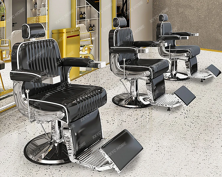 Hair salon hair salon special perm, dyeing and cutting hair chair men's retro oil head chair can lie down, shave and shave seat