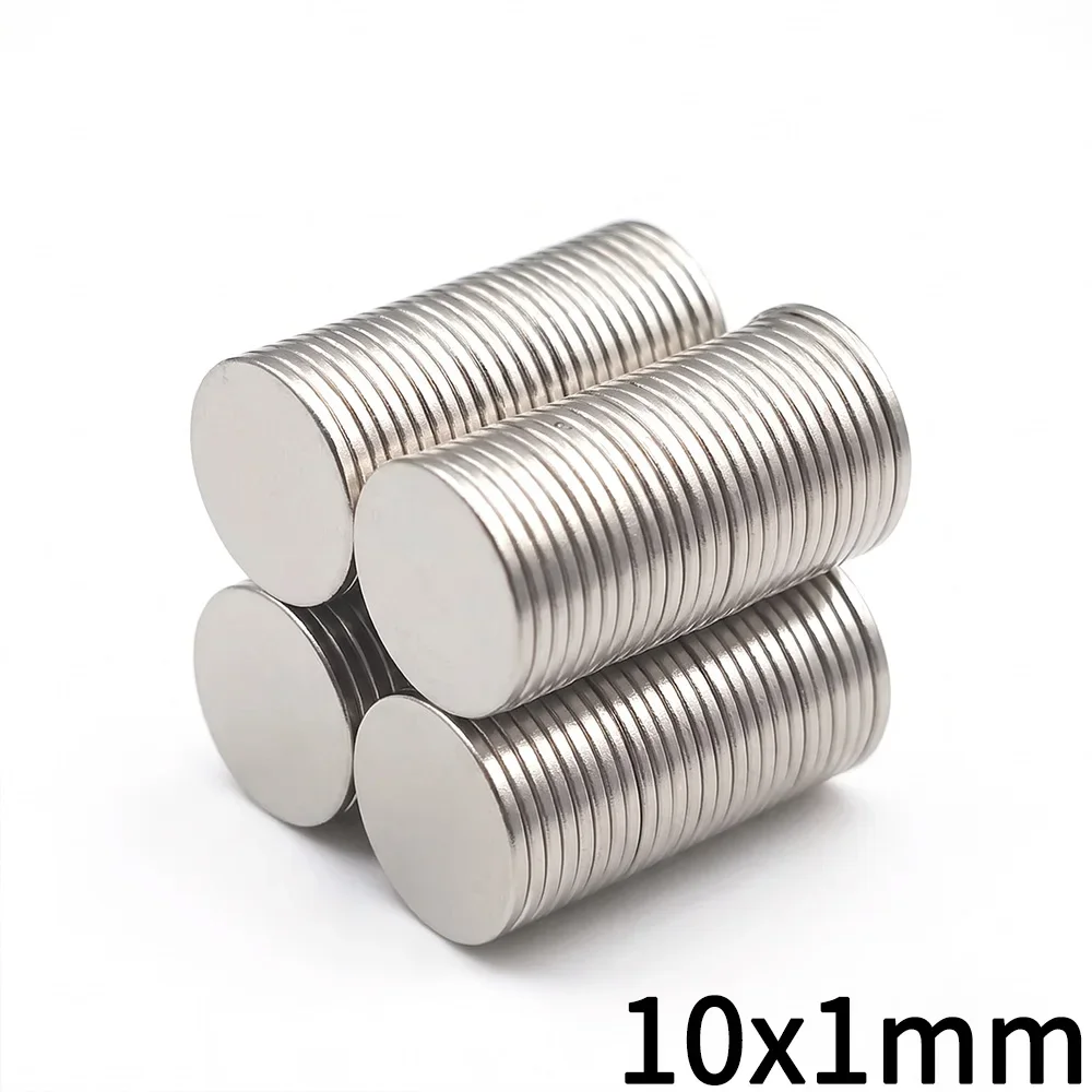 20/50/100Pcs 10x1 Neodymium  Magnet 10mm x 1mm Round Super Powerful Strong Permanent Magnetic Disc 10x1mm for fridge, DIY Office