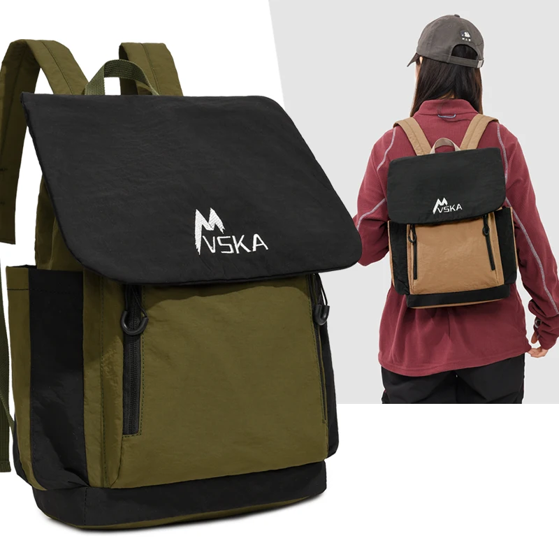 

Fashion Women's Drawstring Flap Backpack Waterproof Casual Daypack Lightweight Colorblock Rucksack for School, Travel & Outdoor