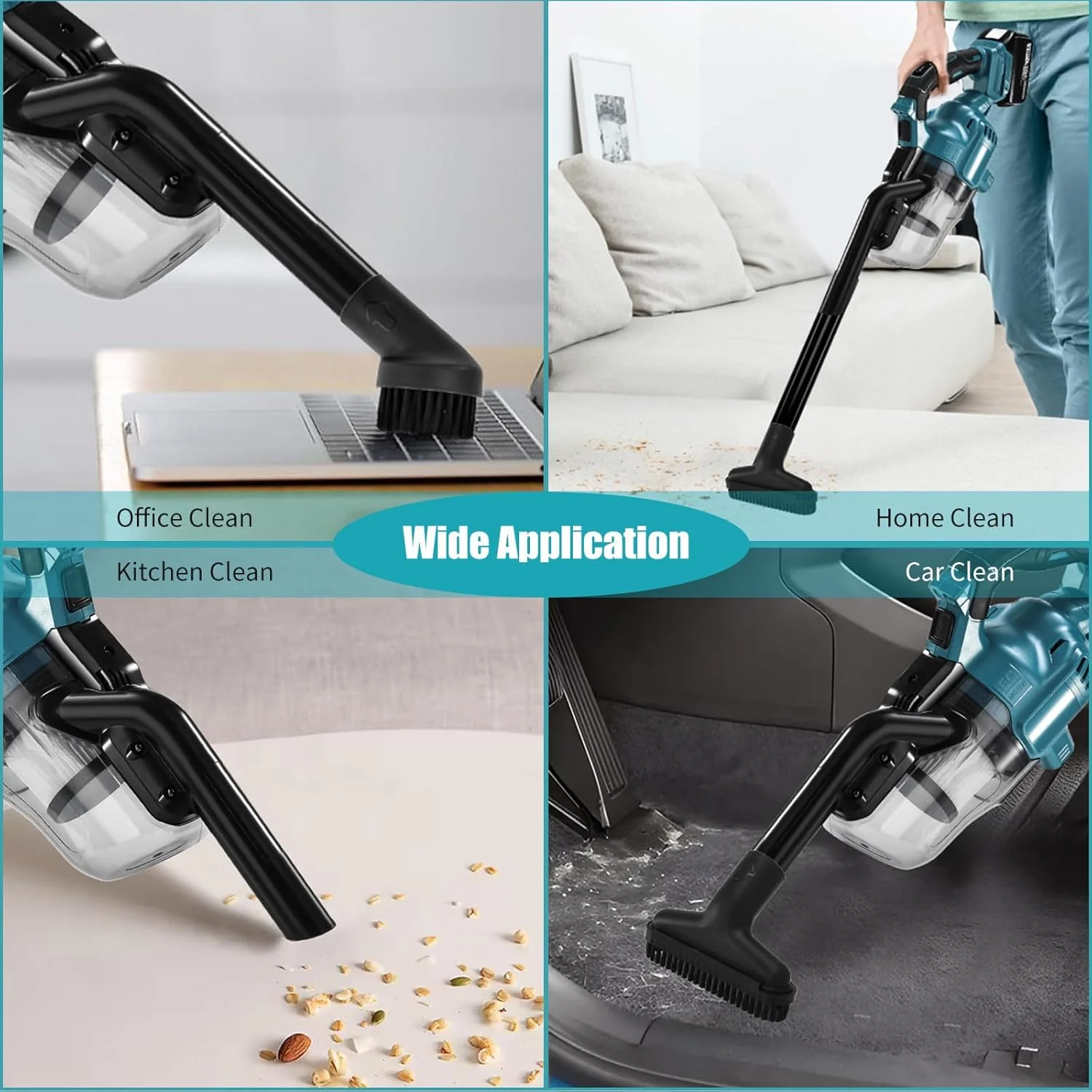 Cordless Vacuum Cleaner for Makita 18V Battery, Powerful Household Cleaning Tools Handheld Vacuum Cleaner for Home Car Hardwood