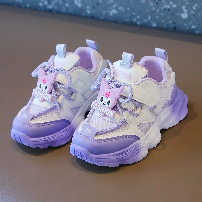 Summer Kuromi Ins Kawaii Sanrio Anime Loose Shoes Spring Cute Mesh Breathable Children Sneakers Fashion Ins Gifts for Kids