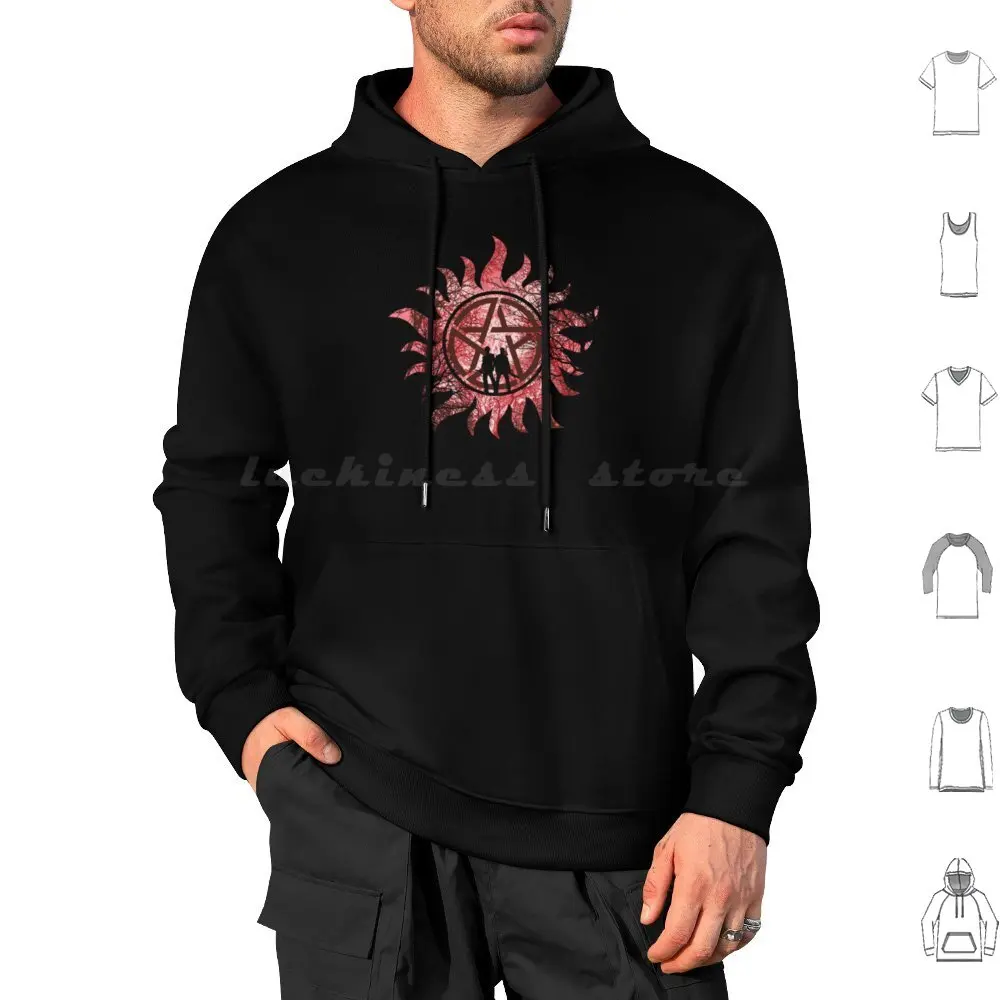 The Hunters Hoodies Long Sleeve Supernatural Winchester Sam Dean Demons Hunters