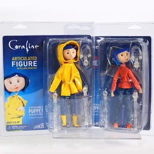 Neca Coraline Figürü Su Geçirmez Bir Ceket ve Kot Pantolon, Çizgili Kazak, Yıldıza dayanıyor Coraline'in 6 büyük satışı-1 numara