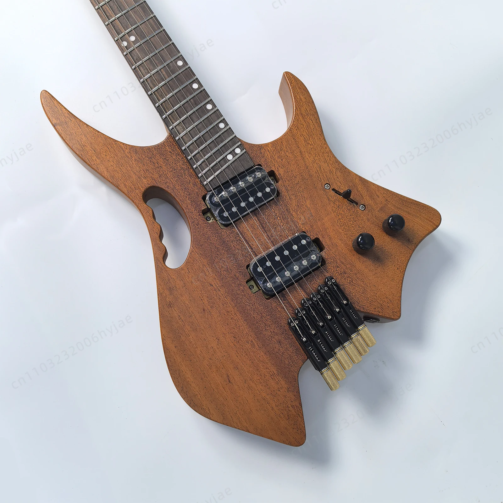 Customized  High-quality Headless Electric Guitar with 24 Rounded and Frets 6 Strings Featuring A Mahogany Wood Body