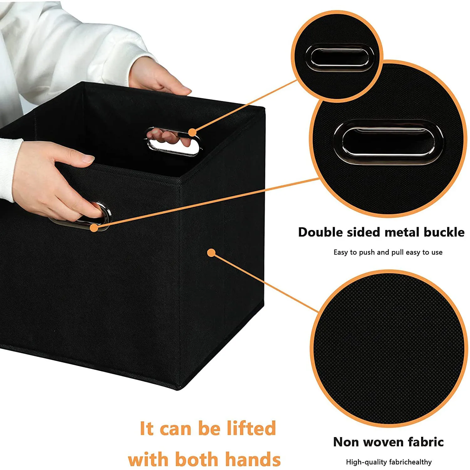 Household Folding Storage Box, Non-woven, Desktop Fabric, Metal, Storage Box, Bedroom Finishing