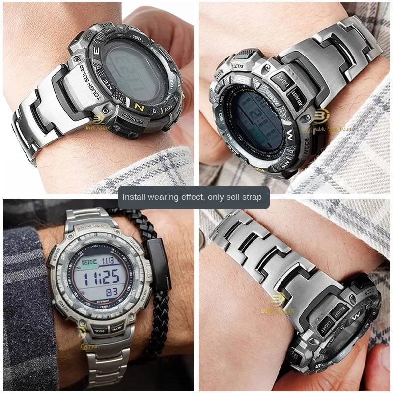 Modified PRG-130T PRG-130y Titanium Strap PRW-1500 Silicone Strap RRG-240 Titanium Bracelet PRG-130 Sport Light Strap for Casio