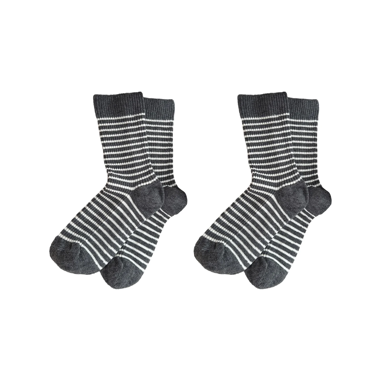 Thickened striped wool socks three-color combination (gray + black + coffee color)