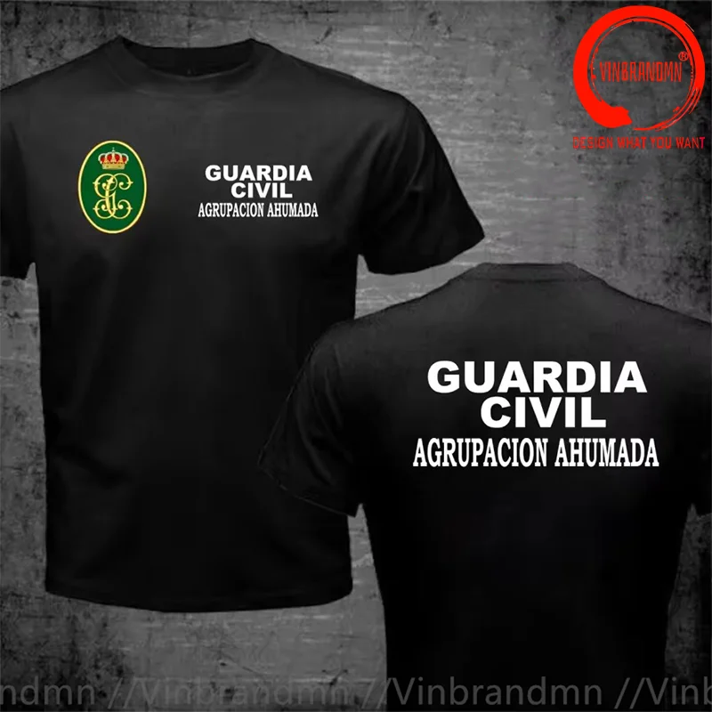 Spain Civil Guard Agrupacion Ahumada Group T Shirt Men Fashion Trendy Casual Clothing Stylish Tops Tee Shirt Leisure Tshirt