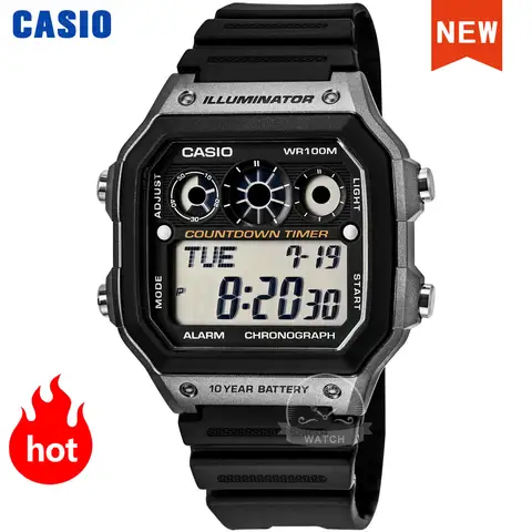 Casio para hombre Reloj electrónico multifunción Correa de resina resistente al agua AE-1300WH-8A