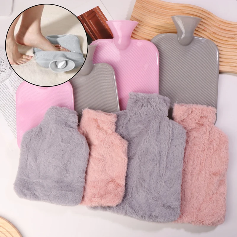 1000/2000ml Hot Water Bag Reusable Winter Water Filled Hand Warmer Bag And Cloth Cover Belly Warmer For Menstrual Period