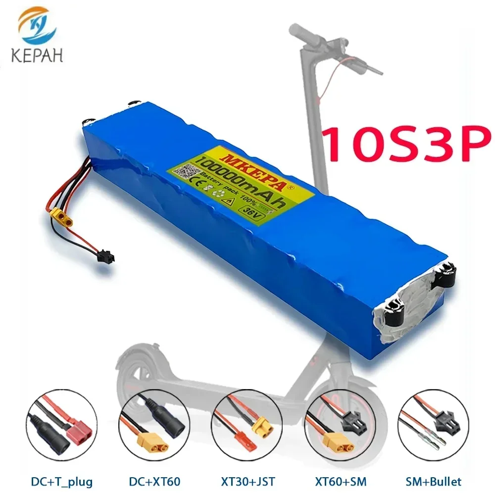 

36V Li-ion battery 10Ah 18650 lithium battery pack 10S3P 100000mAh 500W 42V For XIAOMI M356 electric power battery with BMS