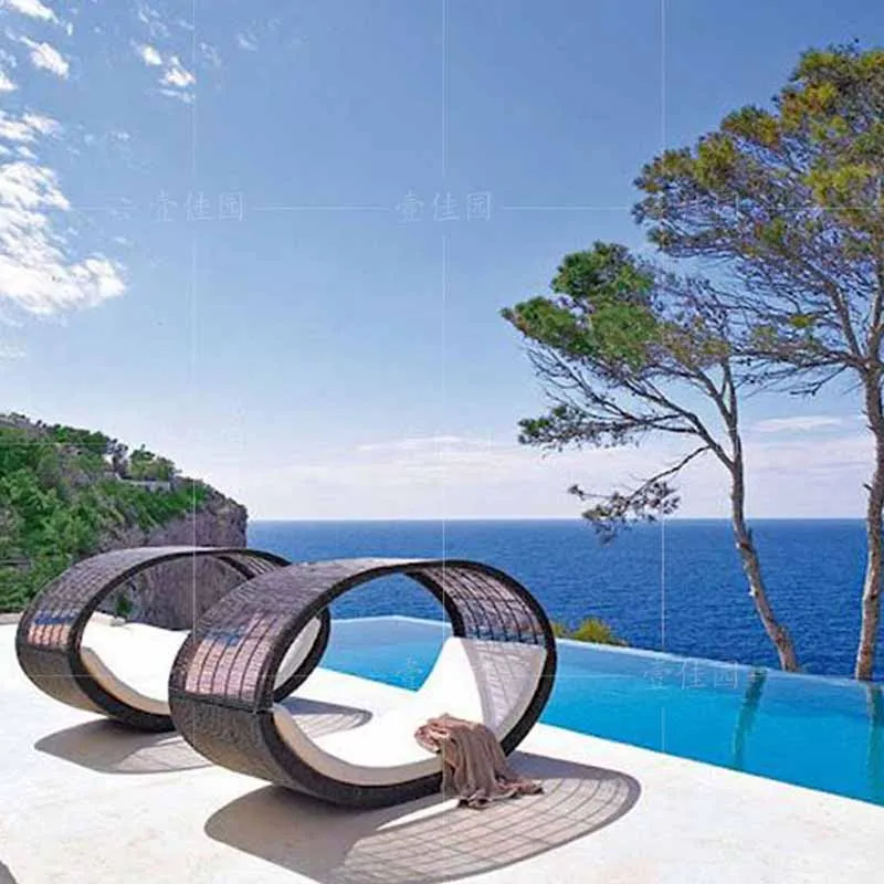 

Outdoor bed patio round bed, open-air balcony swimming pool outdoor sofa bed