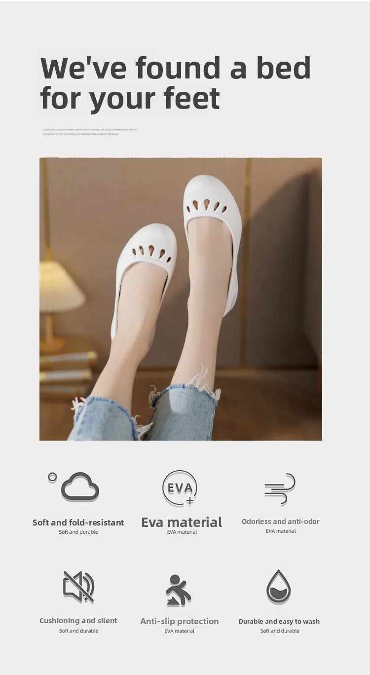 Ultraleichte Damen-Clogs: Atmungsaktiv, weich, elastisch, wasserdicht, rutschfest, leicht zu reinigen, vielseitig und stilvoll für den Arbeitsweg. – Detail 3