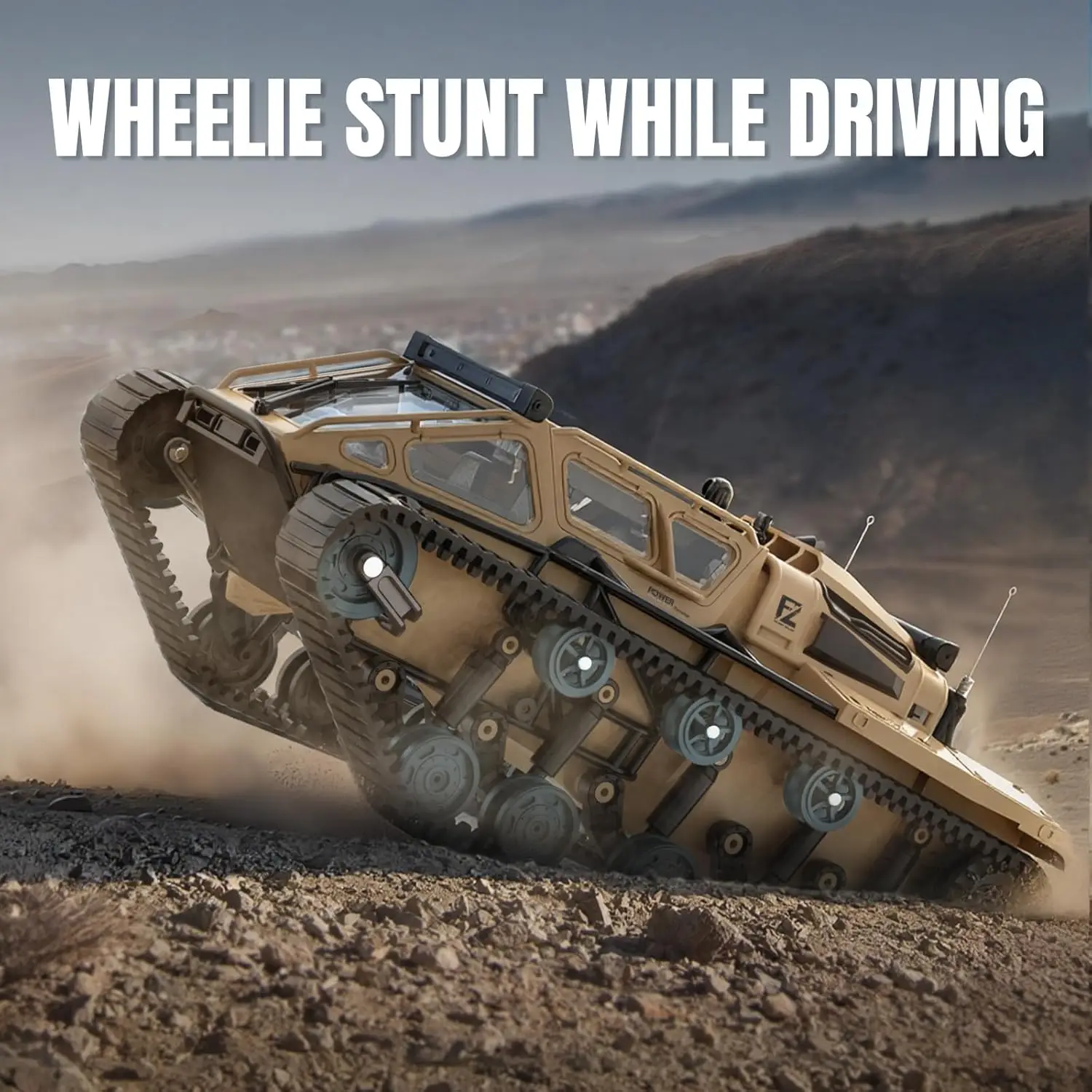 1:16 RC Tank Remote Control Tank Off-Road RC Truck 4WD RC Crawler 360°Rotating Drifting Car with  Batteries