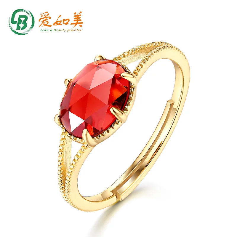 

18-каратное золото PT950, платиновое посеребренное 7-слойное золотое кольцо, индексный палец, гранат, знаменитое в Интернете кольцо, модный студент