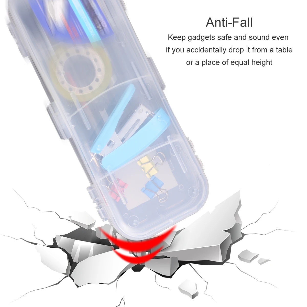 2 قطعة مقلمة بطبقة مزدوجة شفافة بسيطة للتخزين صندوق أقلام صغير أنيق حقيبة تخزين أقلام رصاص بلاستيكية للطلاب