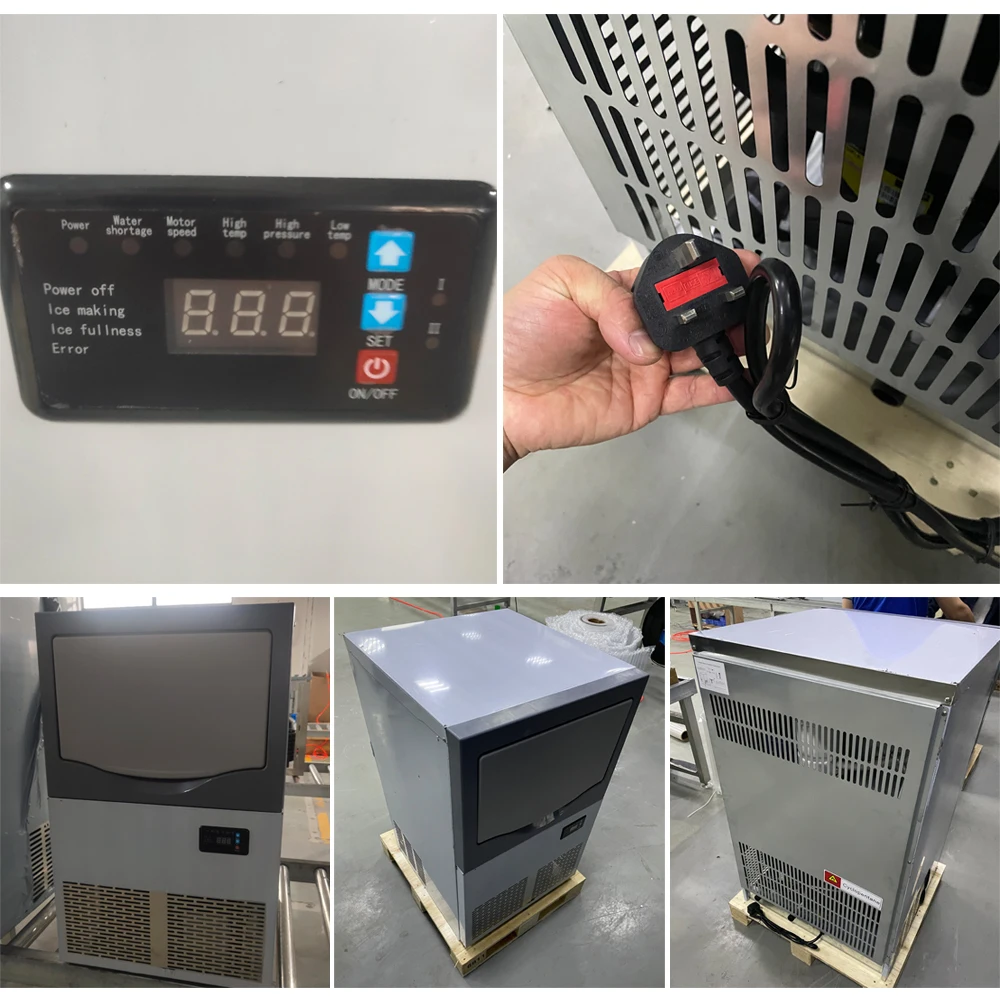 เครื่องทำน้ำแข็งเกล็ดหิมะ 60 กก. เครื่องทำน้ำแข็งบล็อกเกล็ดหิมะแบบอัตโนมัติสำหรับธุรกิจ ราคา