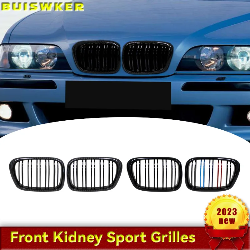 

Front Center black Wide Kidney Hood Grille Grill For BMW E39 525 528 530 535 M5 1997 2003