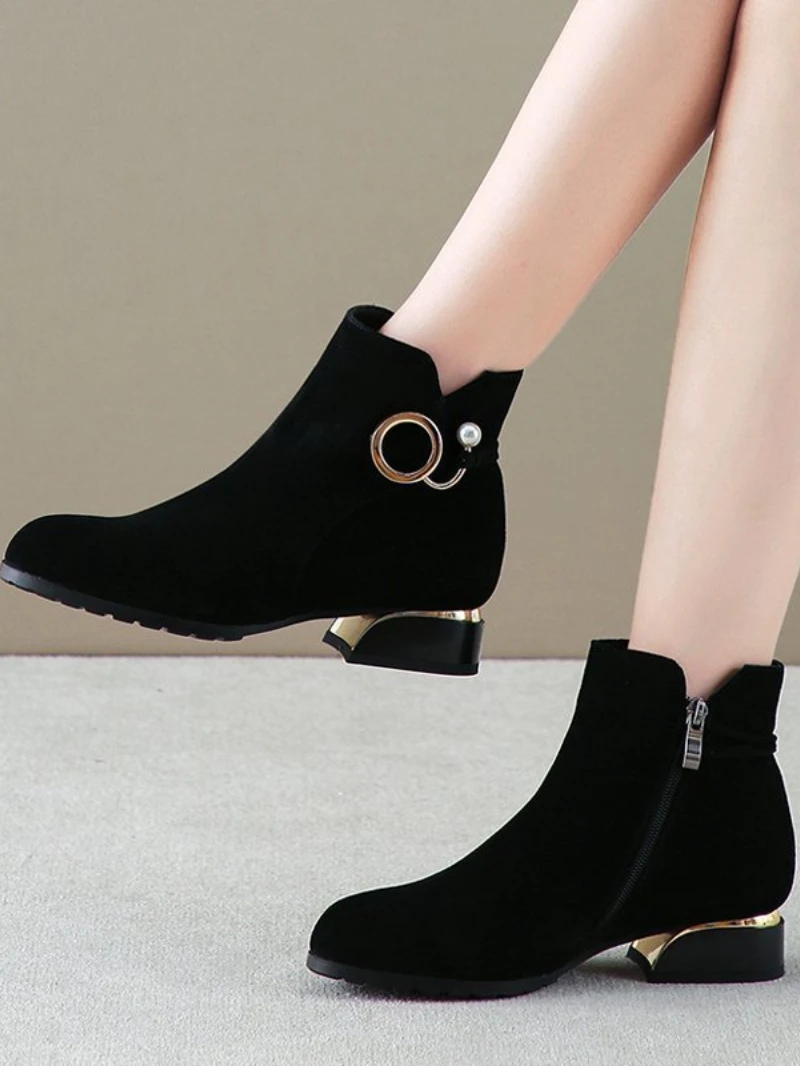 Hot Sale Women's Shoes Fashion Comfortable Ankle Boots Autumn Low Heel Shoes for Women Plus Size 43 Autumn Winter Boots Zapatos